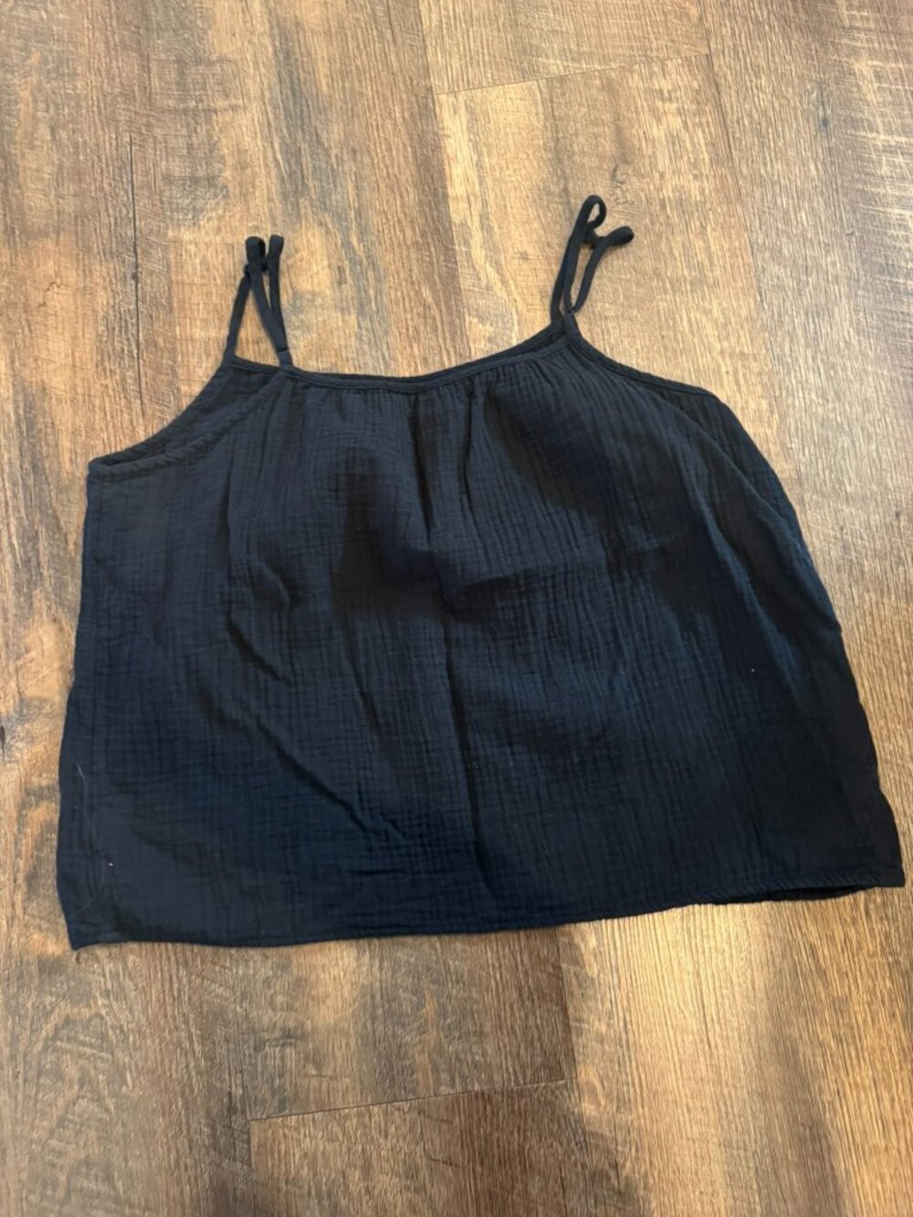 Universal Thread Black Gauze Spaghetti Strap Tank Top - Women's Size Large - Picture 2 of 5